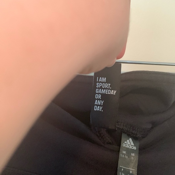 Adidas Black & White 3 Stripes Athletic Leggings Size Small - Picture 6 of 8